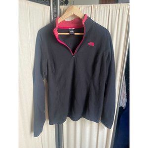 EUC The North Face Black & Pink Pullover Fleece Women's XL COZY COMFY